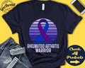 Rheumatoid Arthritis Shirt RA Awareness Purple Blue Ribbon Warrior Fighter Surgery Recovery Tank Hoodie A1518 Hoodie – Soft Feel · Great Gift For Fans
