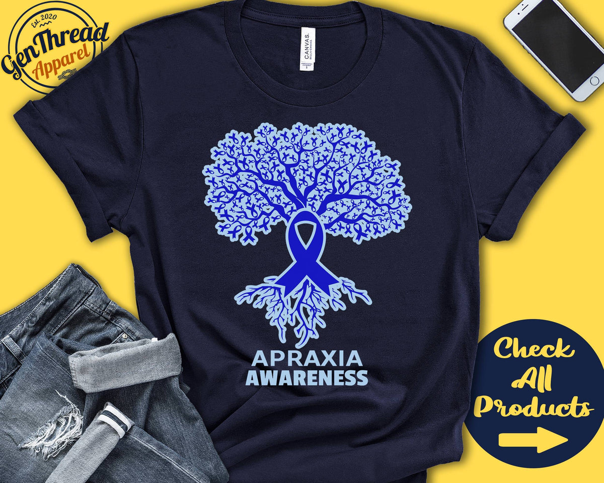 Apraxia Shirt Apraxia Awareness Tree Of Life Blue Ribbon Fighter Warrior Surgery Recovery Tank Hoodie A2736 Hoodie – Feel-Good Design · Trending Graphic Apparel