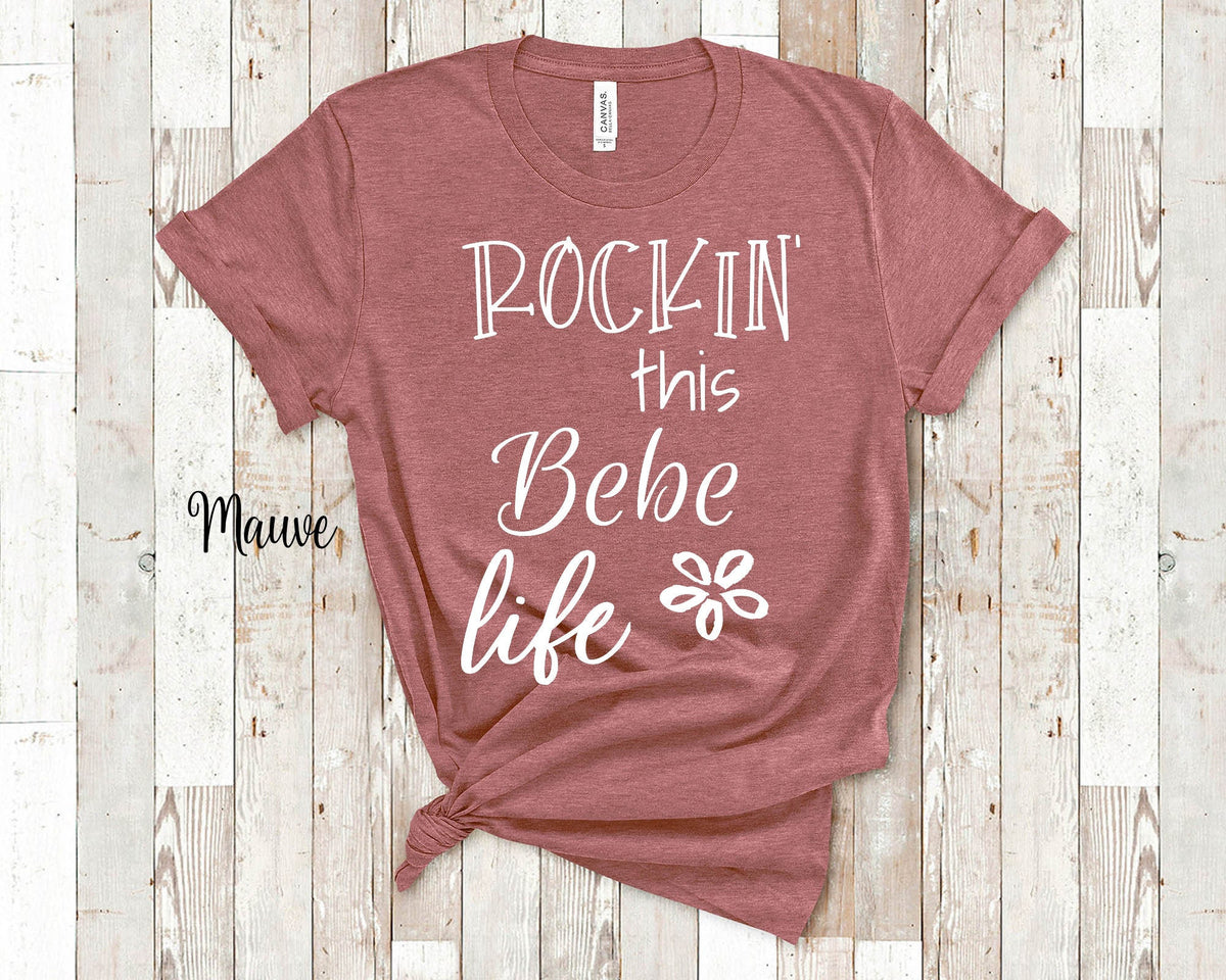 Rockin This Bebe Life Grandma Tshirt Special Grandmother Gift Idea for Mother39s Day Birthday Christmas or Pregnancy Reveal Announcement Graphic Tee – Aesthetic Look · Great Gift For Fans