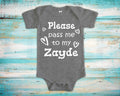 Pass Me To Zayde Cute Grandpa Baby Bodysuit Tshirt or Toddler Shirt Jewish Yiddish Grandfather Gift or Pregnancy Announcement Graphic Tee – Everyday Comfort · Trending Graphic Apparel