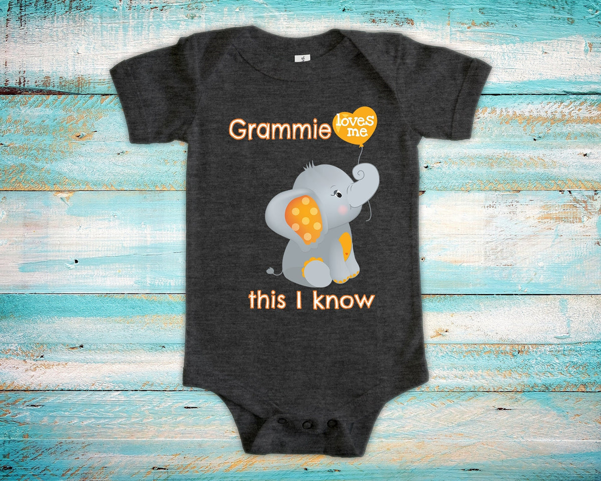 Grammie Loves Me Cute Grandma Name Elephant Baby Bodysuit Unique Grandmother Gift for Granddaughter or Grandson or Pregnancy Announcement Graphic Tee – Easygoing Wear · Great Gift For Fans