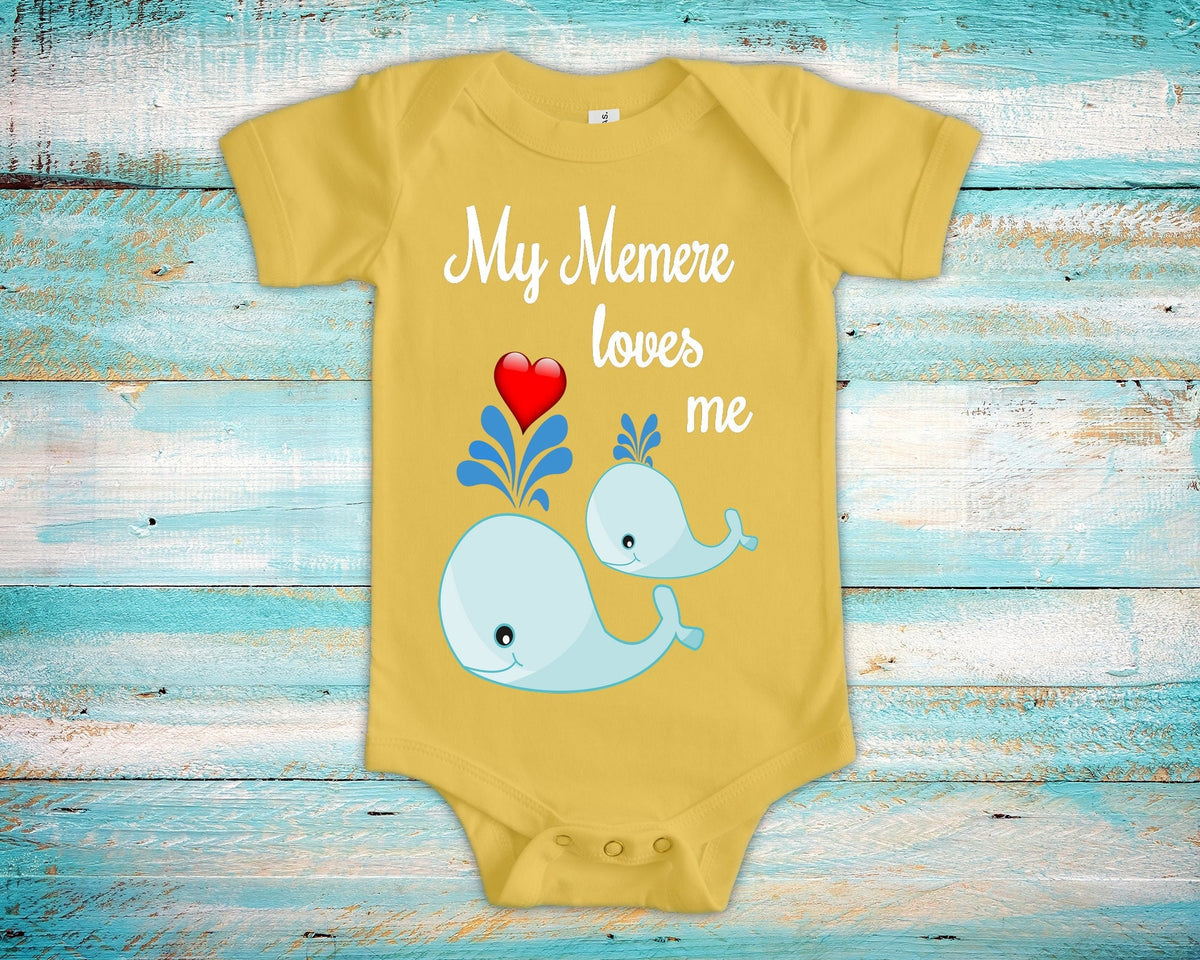 Memere Loves Me Cute Grandma Name Whale Baby Bodysuit Tshirt or Toddler Shirt French Grandmother Gift or Pregnancy Reveal Announcement Graphic Tee – Everyday Comfort · Must-Have Style