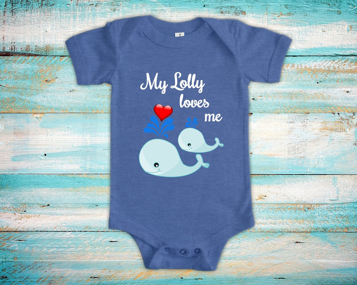 Lolly Loves Me Cute Grandma Name Whale Baby Bodysuit Unique Grandmother Gift for Granddaughter or Grandson or Pregnancy Announcement Graphic Tee – Bold Style · High-Quality Print