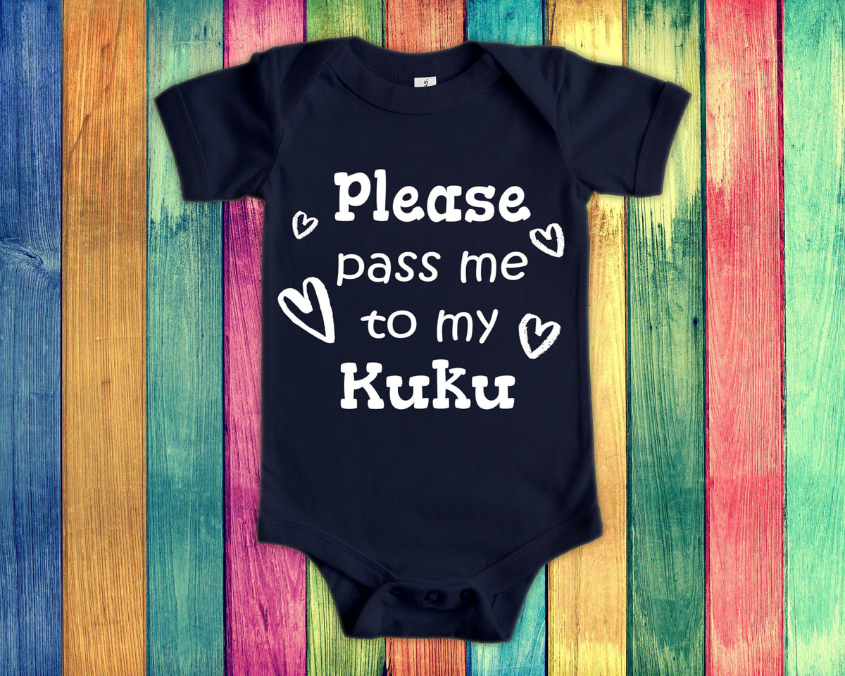 Pass Me To Kuku Cute Grandma Baby Bodysuit Tshirt or Toddler Shirt Hawaii Hawaiian Grandmother Gift or Pregnancy Announcement Graphic Tee – Premium Graphic · High-Quality Print