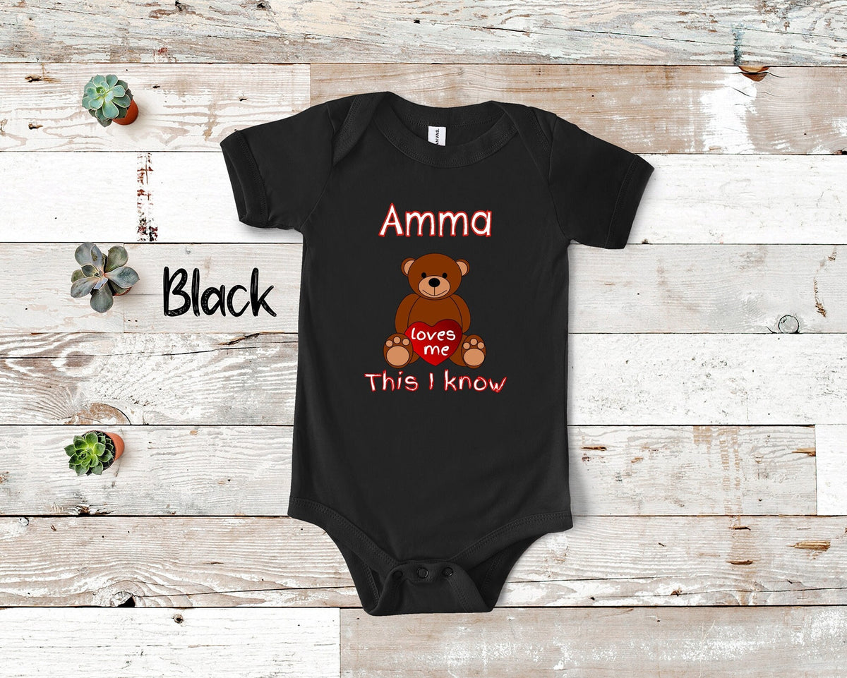 Amma Loves Me Cute Grandma Name Bear Baby Bodysuit Tshirt or Toddler Shirt Icelandic Grandmother Gift or Pregnancy Reveal Announcement Graphic Tee – Premium Graphic · Top Pick For Any Outfit