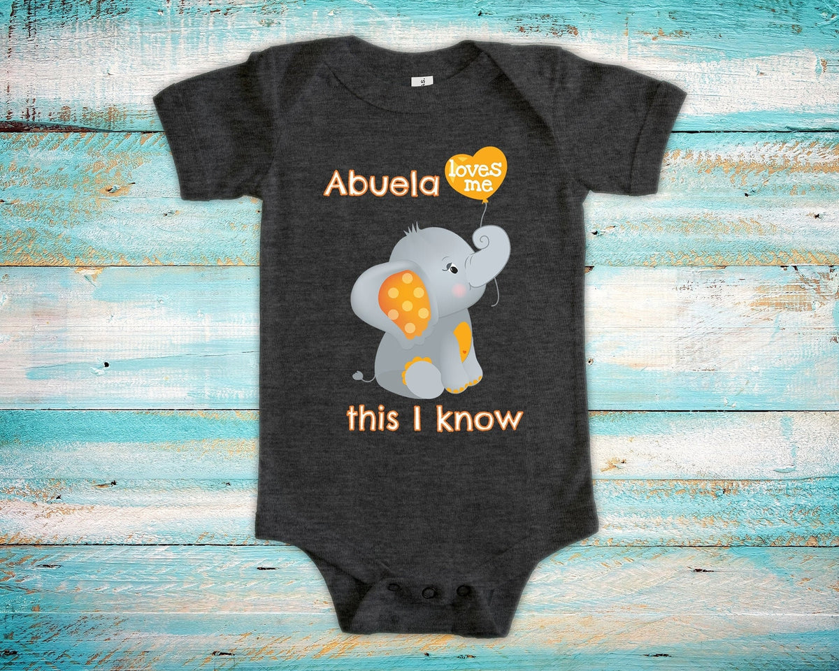Abuela Loves Me Cute Grandma Name Elephant Baby Bodysuit for Girls or Boys Unique Gift for Granddaughter or Grandson Pregnancy Announcement Graphic Tee – Premium Graphic · Top Pick For Any Outfit