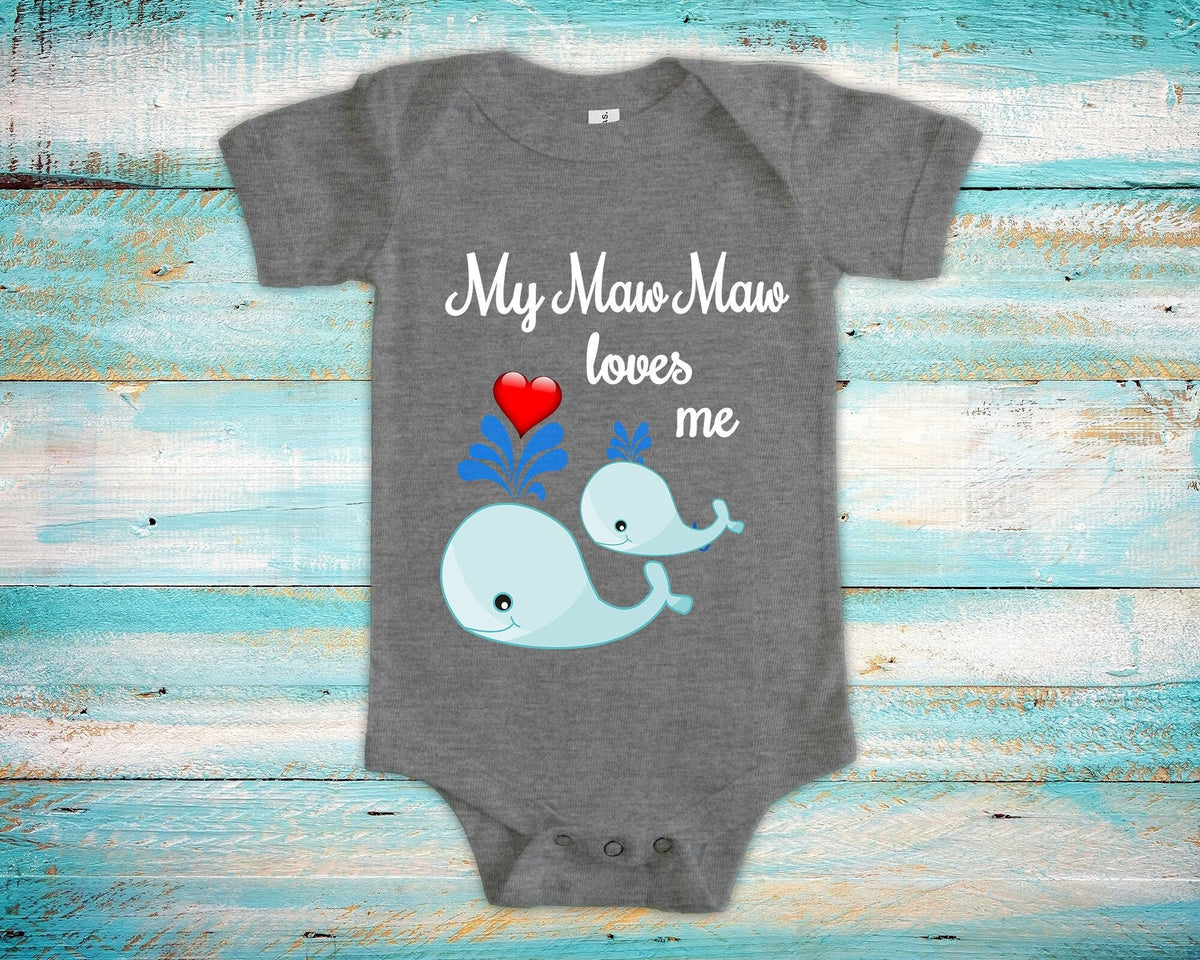 MawMaw Loves Me Cute Grandma Name Whale Baby Bodysuit Unique Grandmother Gift for Granddaughter or Grandson or Pregnancy Announcement Graphic Tee – Warm & Stylish · Trending Graphic Apparel