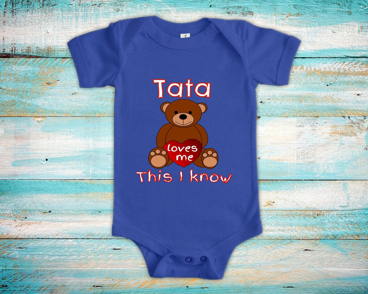 Tata Loves Me Cute Grandpa Name Bear Baby Bodysuit Tshirt or Toddler Shirt Spanish Latino Grandfather Gift or Pregnancy Reveal Announcement Graphic Tee – Cozy Vibes · Trending Graphic Apparel