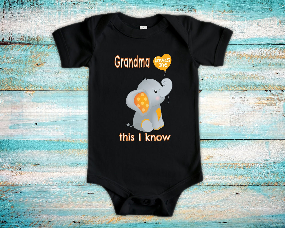 Grandma Name Loves Me Cute Elephant Baby Bodysuit Unique Grandmother Gift to Granddaughter or Grandson Can Be Custom Personalized Graphic Tee – Warm & Stylish · Top Pick For Any Outfit