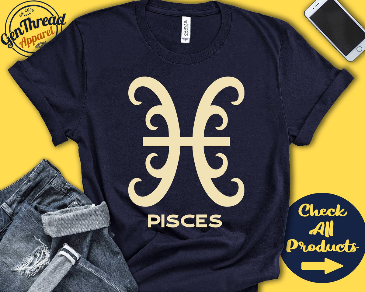 Pisces Symbol Shirt Pisces Gift Pisces Present Pisces Star Sign Pisces Emblem Pisces Season Zodiac Tank Top Hoodie A0683 Hoodie – Feel-Good Design · Trending Graphic Apparel