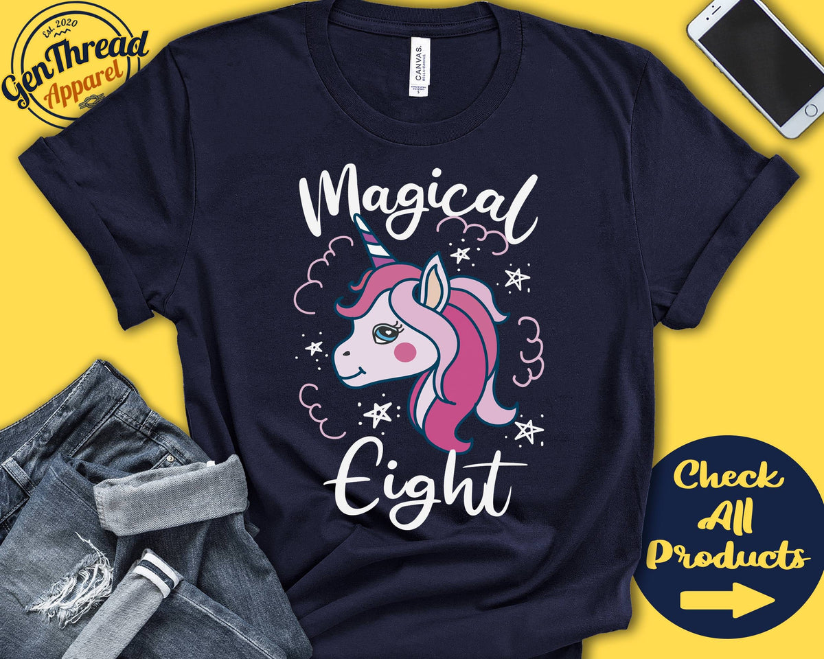 Magical Eight Unicorn Shirt Unicorn 8th Birthday 8 Year Old 8th Birthday Outfit Eighth Birthday Kids Youth Tank Hoodie A0848 Hoodie – Easygoing Wear · Must-Have Style