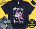 Magical Twelve Unicorn Shirt Unicorn 12 Birthday 12 Year Old 12th Birthday Outfit Twelfth Birthday Kids Youth Tank Hoodie A0852 Hoodie – Bold Style · Perfect For Daily Wear