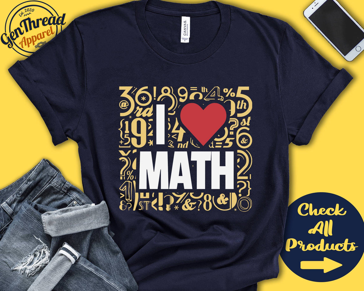 I Love Math I Heart Math Mathematics Shirt Math Teacher Shirt Math Geek Fibbonacci Shirt Pi Day Tank Top Hoodie A0159 Hoodie – Bold Style · Top Pick For Any Outfit