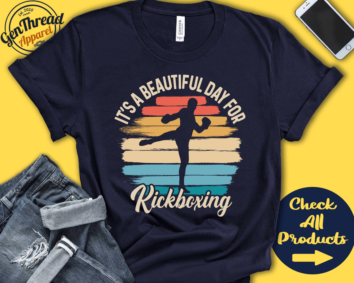 Kickboxer Shirt Beautiful Day For Kickboxing Kickboxer Gift Kick Boxing Fighter Martial Arts Combat Sports Tank Hoodie A1695 Hoodie – Everyday Comfort · Great Gift For Fans