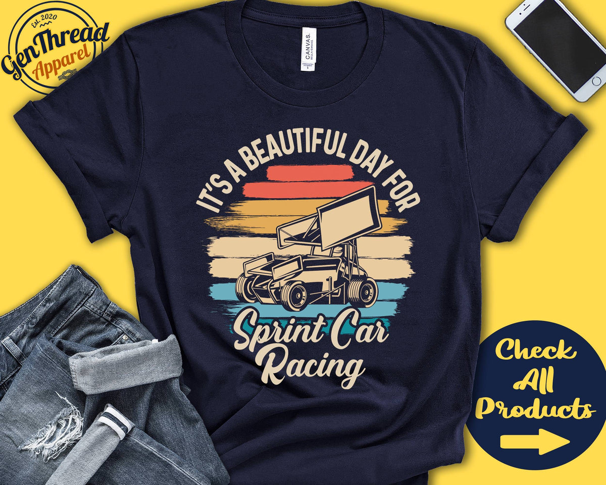 Sprint Car Racer Shirt Beautiful Day For Sprint Car Racing Sprint Car Racer Gift Tee Motorized Sports Tank Hoodie A1776 Hoodie – Feel-Good Design · Great Gift For Fans
