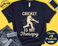 Cricket Player Shirt Cricket Is My Therapy Funny Cricket Gift Cricket Tee Sports Bat And Ball Tank Hoodie A1937 Hoodie – Aesthetic Look · Perfect For Daily Wear