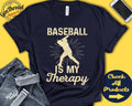 Baseball Shirt Baseball Is My Therapy Baseball Player Gift Baseball Batter Tee Sports Bat And Ball Tank Hoodie A1942 Hoodie – Premium Graphic · Great Gift For Fans