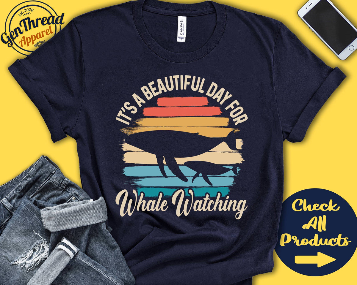 Whale watching Shirt Gift For Whale Lover Humpback Diver Shirt Diver Gift Beautiful Day Hobby Retro Shirt Tank Hoodie A2244 Hoodie – Easygoing Wear · High-Quality Print