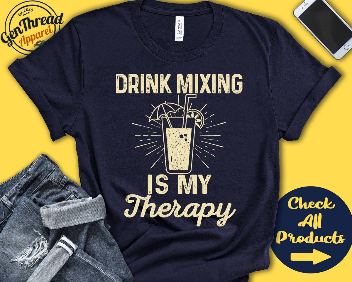 Mixing Drinks Shirt Bartender Gift Bartender Shirt Mix And Match Mixologist Hobby Is My Therapy Tank Hoodie A2290 Hoodie – Cozy Vibes · High-Quality Print