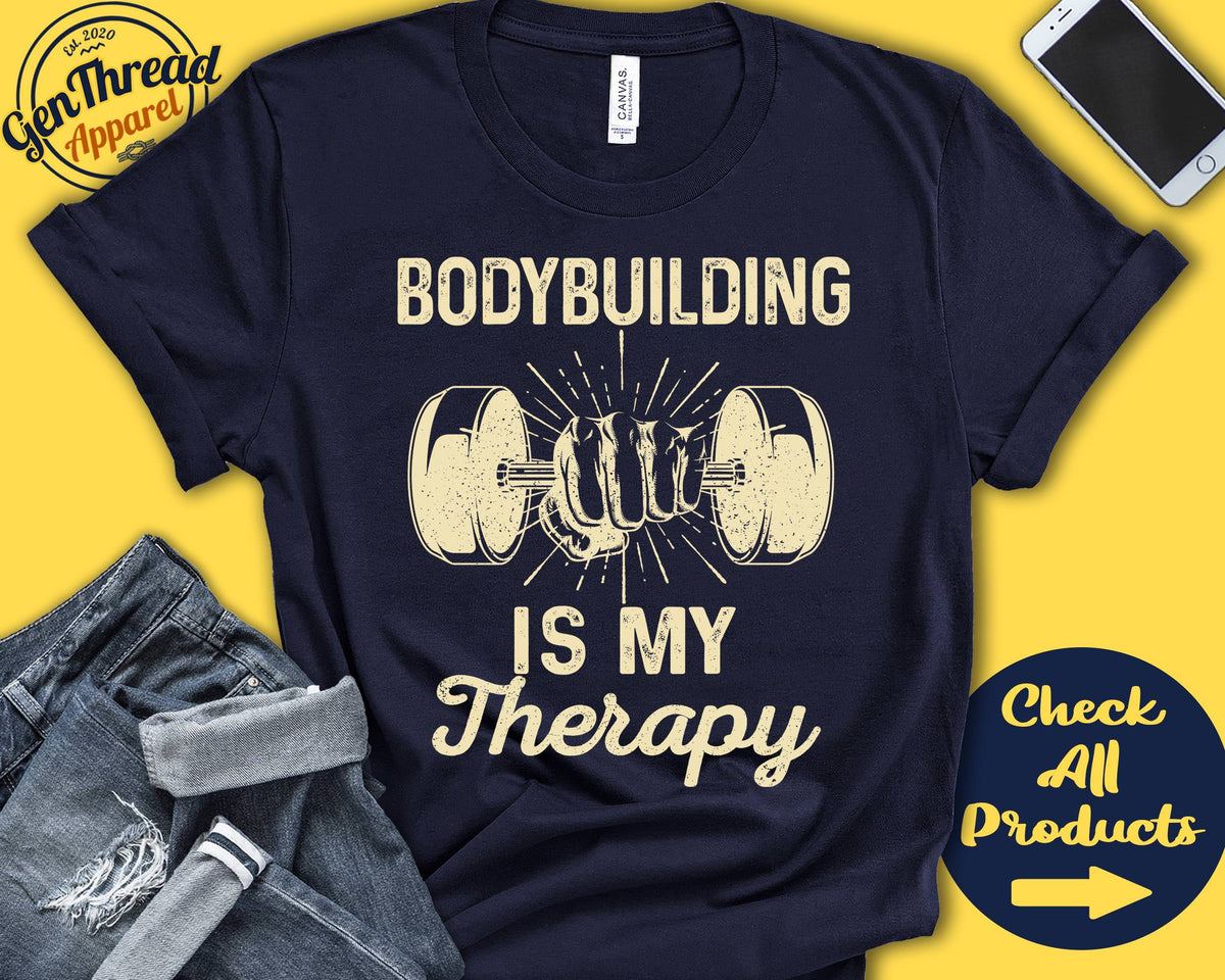 Bodybuilding Shirt Gift For Bodybuilder Bodybuilder Shirt Weightlifitng Hobby Is My Therapy Tank Hoodie A2312 Hoodie – Easygoing Wear · Great Gift For Fans
