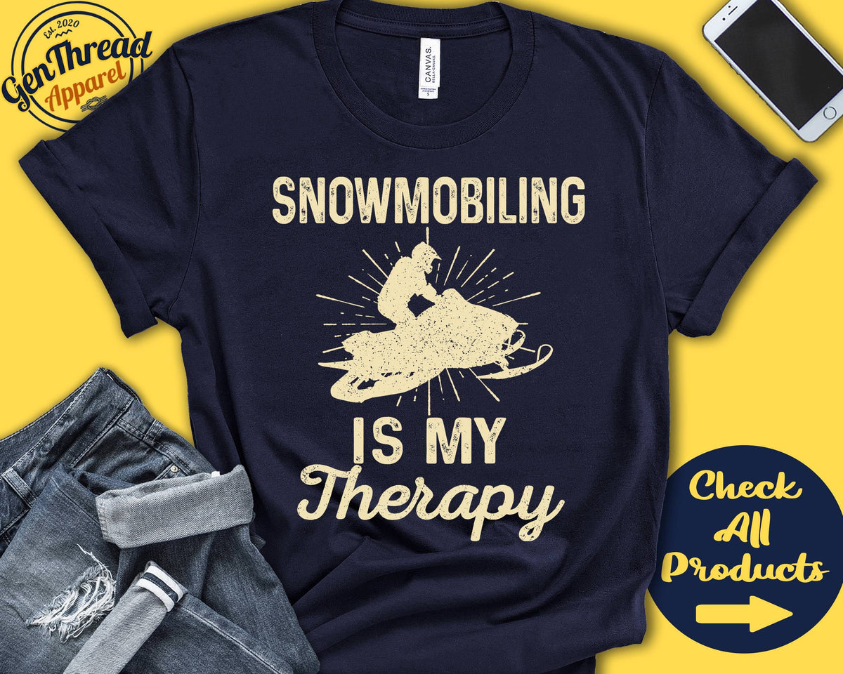 Snowmobiling Shirt Gift For Snowmobile Rider Sledding Snowmobile Racing Hobby Is My Therapy Tank Hoodie A2323 Hoodie – Soft Feel · Top Pick For Any Outfit