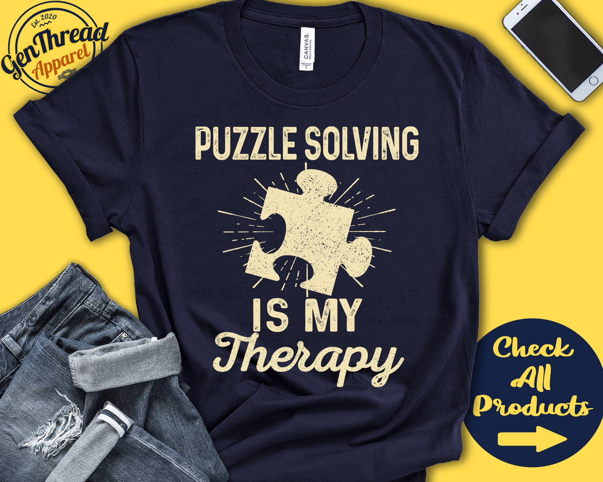 Puzzles Shirt Gift For Puzzles Lover Jigsaw Puzzle Puzzle Piece Shirt Autism Hobby Is My Therapy Tank Hoodie A2355 Hoodie – Bold Style · Perfect For Daily Wear
