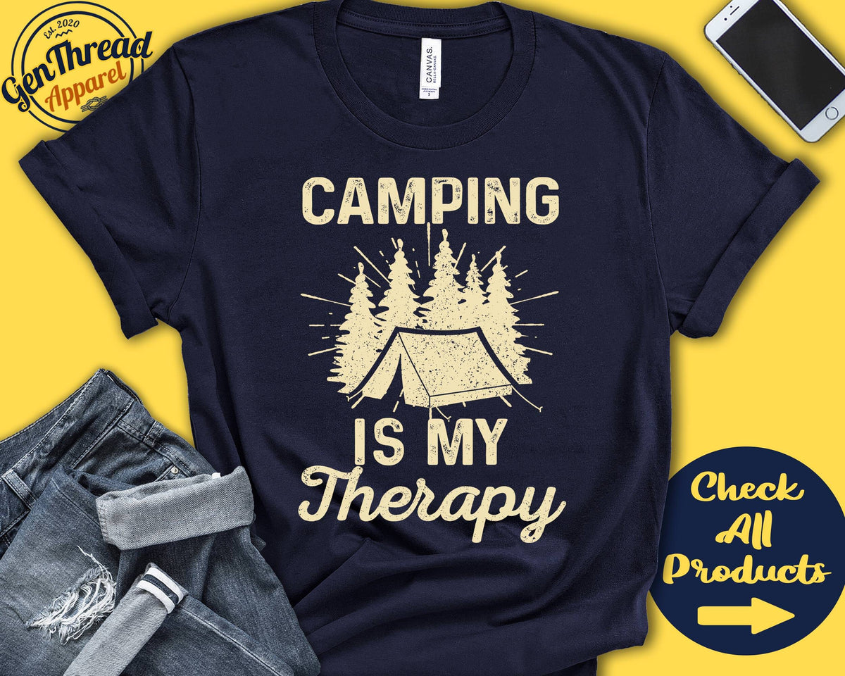 Camping Shirt Gift For Camper Camping Lover Adventure Awaits Wanderlust Hobby Is My Therapy Tank Hoodie A2364 Hoodie – Feel-Good Design · Must-Have Style