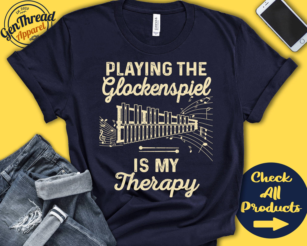 Glockenspiel Player Shirt Glockenspiel Gift Xylophone Percussion Musician Music Instrument My Therapy Tank Hoodie A2465 Hoodie – Bold Style · Great Gift For Fans