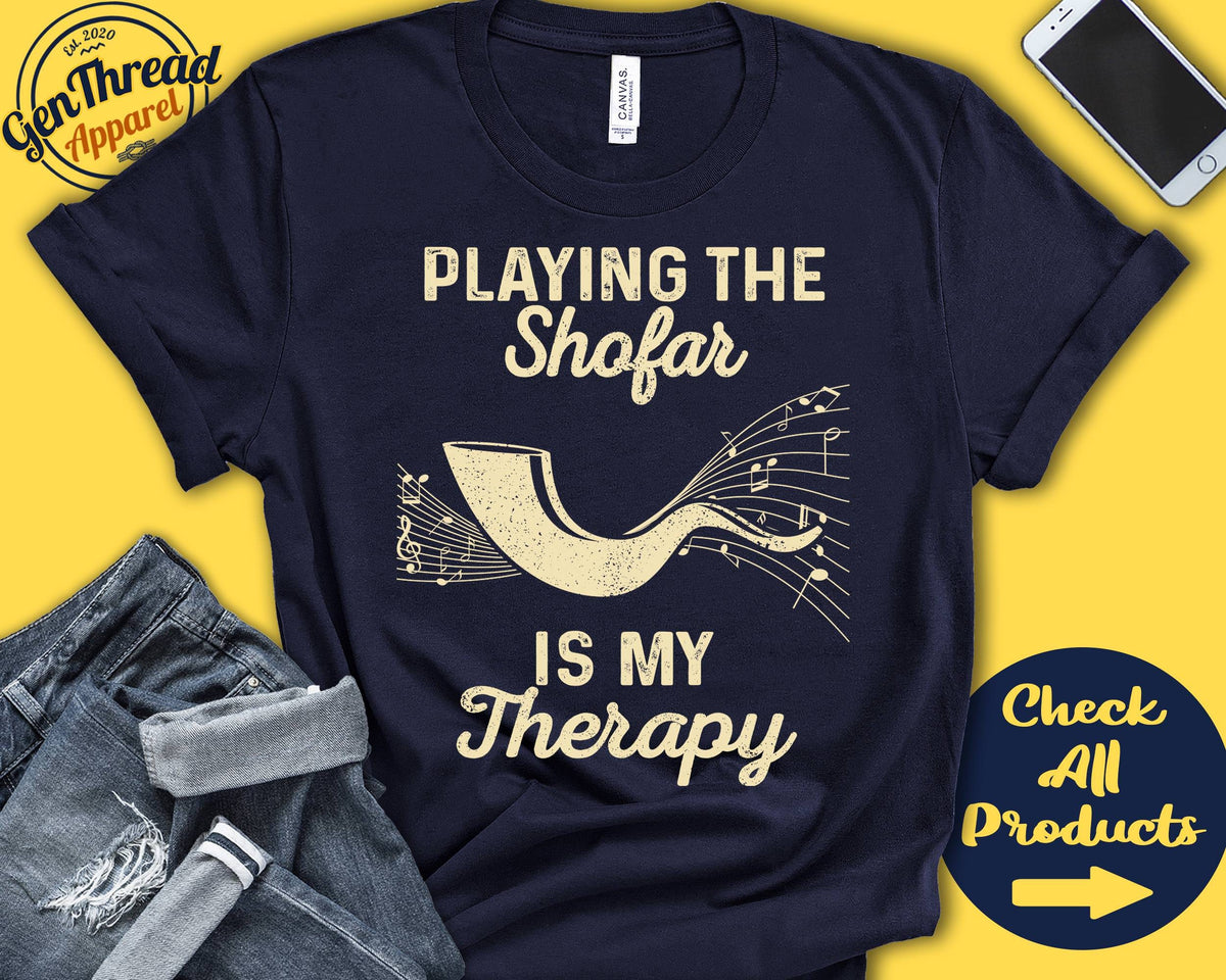 Shofar Player Shirt Shofar Gift Tee Jewish Holiday Wind Musician Music Instrument My Therapy Tank Hoodie A2509 Hoodie – Easygoing Wear · Top Pick For Any Outfit