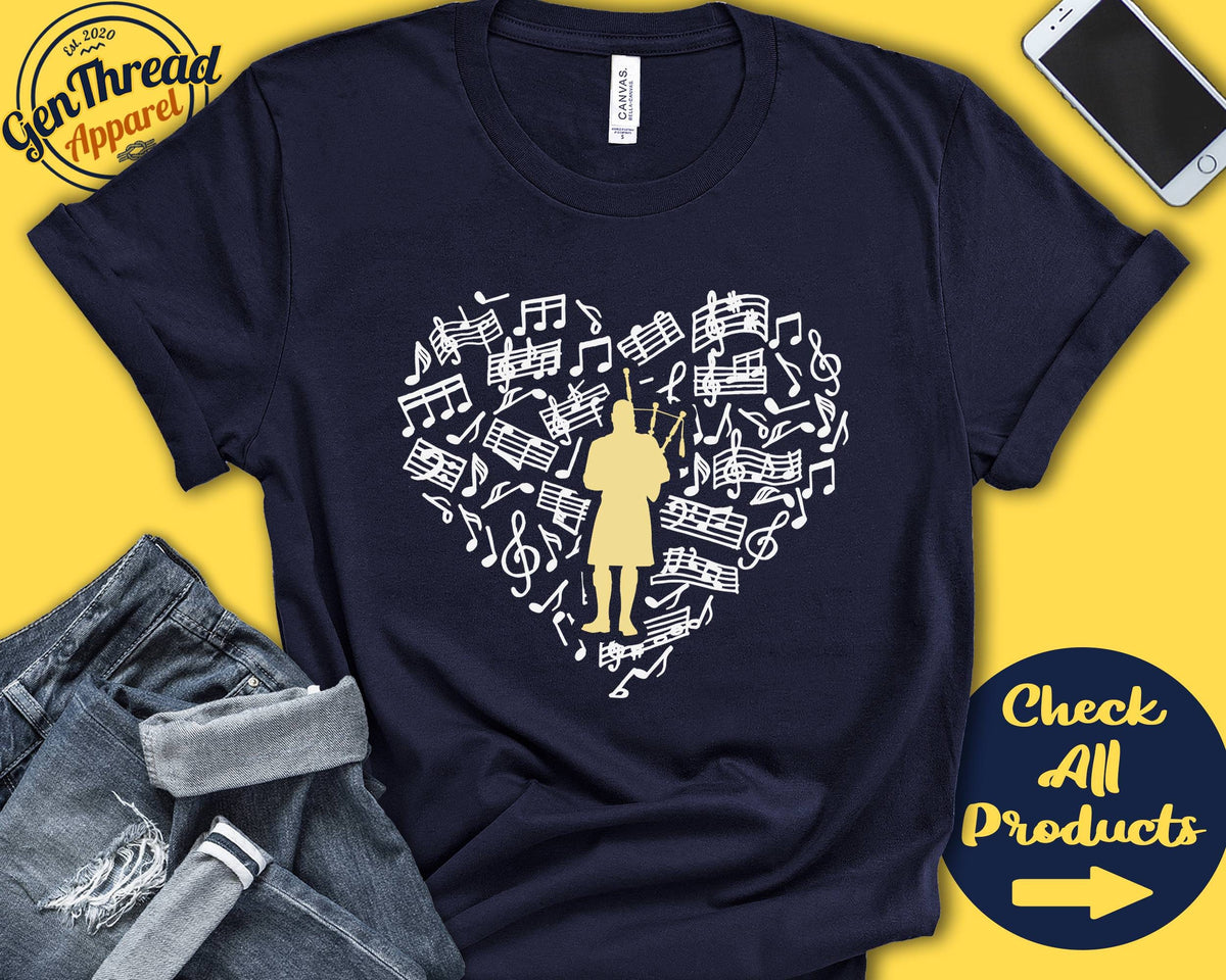 Bagpipe Player Shirt Bagpipe Gift Bagpiper Shirt Wind Musician Music Lover Heart Instrument Tank Hoodie A2578 Hoodie – Easygoing Wear · Top Pick For Any Outfit