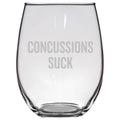 Concussion Gift Concussion Wine Glass Stemless Wine Glass Head Injury Gift Concussion Recovery Get Well Gift Concussions Suck Graphic Tee – Aesthetic Look · Great Gift For Fans