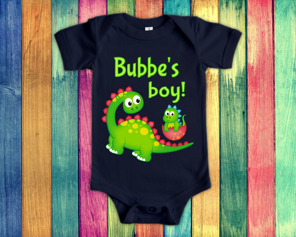 Bubbe39s Boy Cute Grandma Name Dinosaur Baby Bodysuit Tshirt or Toddler Shirt for a Jewish Grandmother Gift or Pregnancy Announcement Graphic Tee – Easygoing Wear · Great Gift For Fans