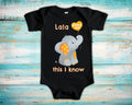 Lala Loves Me Cute Grandma Name Elephant Baby Bodysuit Unique Grandmother Gift for Granddaughter or Grandson or Pregnancy Announcement Graphic Tee – Cozy Vibes · Perfect For Daily Wear