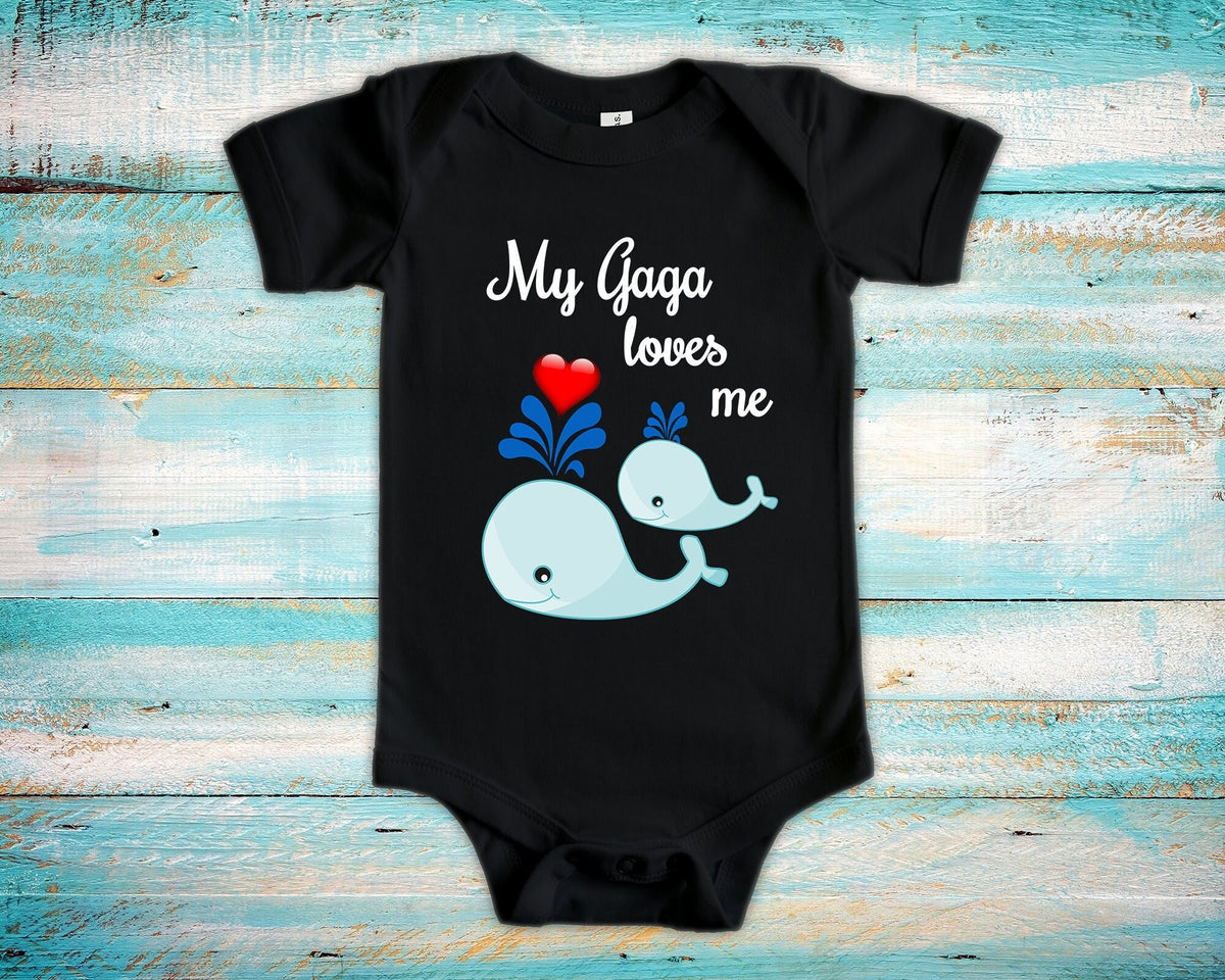 Gaga Loves Me Cute Grandma Name Whale Baby Bodysuit Unique Grandmother Gift for Granddaughter or Grandson or Pregnancy Announcement Graphic Tee – Bold Style · High-Quality Print