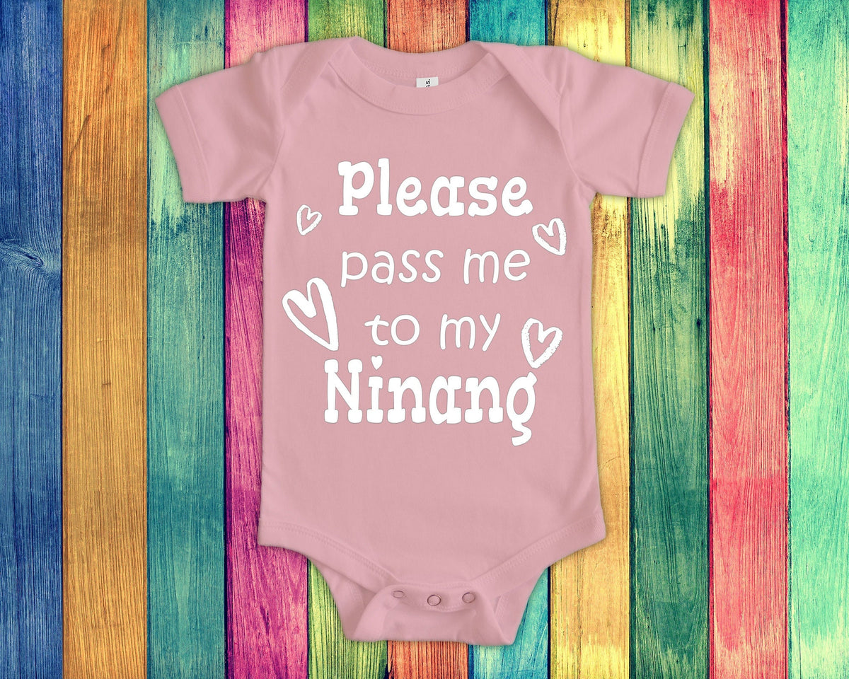 Pass Me To Ninang Cute Bodysuit Tshirt or Toddler Shirt Philippines Filipino Pilipino or Spanish Godmother Gift or Pregnancy Announcement Graphic Tee – Aesthetic Look · High-Quality Print