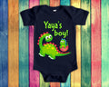 Yaya39s Boy Cute Grandma Name Dinosaur Baby Bodysuit Tshirt or Toddler Shirt for a Greek Grandmother Gift or Pregnancy Reveal Announcement Graphic Tee – Bold Style · Great Gift For Fans