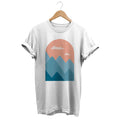 Abstract Mountains Sunset T shirt Minimalist Landscape Graphic Tees Geometric Scenery Retro Art Style Artistic Gift for Art Lovers Graphic Tee – Cozy Vibes · Perfect For Daily Wear