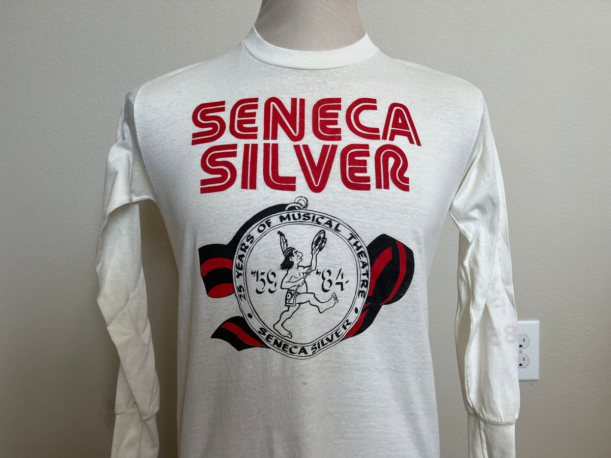 Vintage 8039s Seneca Silver Long Sleeve T Shirt Size M Graphic Tee – Warm & Stylish · High-Quality Print