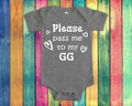 Pass Me To GG Cute Grandma Baby Bodysuit Tshirt or Toddler Shirt Special Grandmother Gift or Pregnancy Announcement Graphic Tee – Soft Feel · Trending Graphic Apparel
