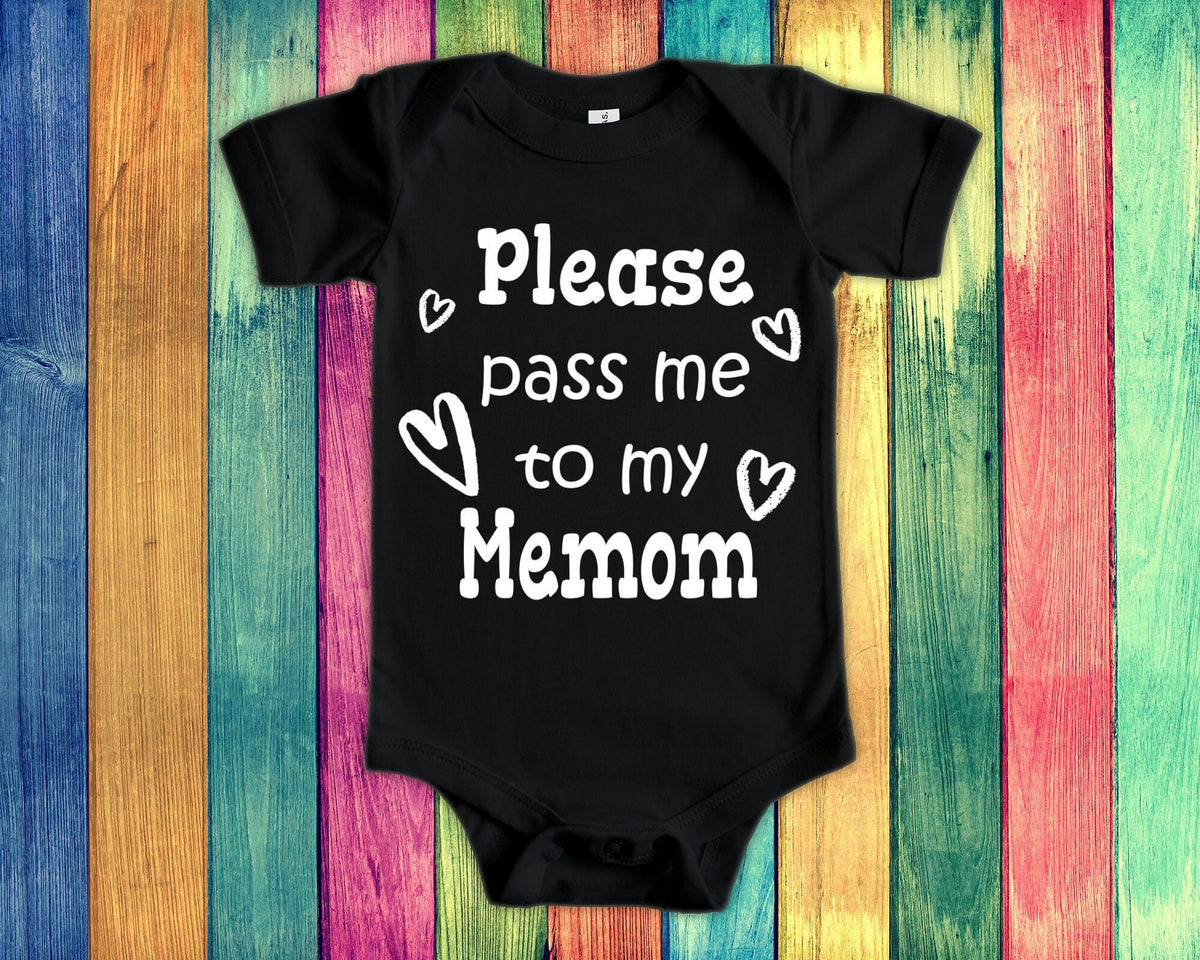 Pass Me To Memom Cute Grandma Baby Bodysuit Tshirt or Toddler Shirt Special Grandmother Gift or Pregnancy Announcement Graphic Tee – Premium Graphic · Must-Have Style