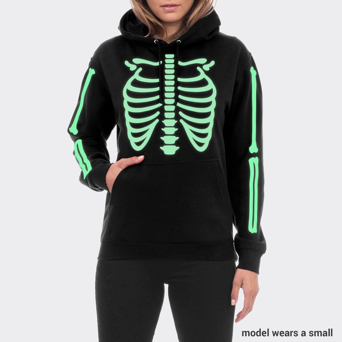 Womens Skeleton Hoodie White Or Glow In The Dark Skeleton Hoodie Halloween Costume Hoodie – Easygoing Wear · Great Gift For Fans