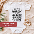 Funny Baby Gift Baby Shower Gift Funny Baby Bodysuit Pregnancy Reveal This Is My Workin39 In The Garage With Daddy Shirt Baby Bodysuit Graphic Tee – Warm & Stylish · Trending Graphic Apparel