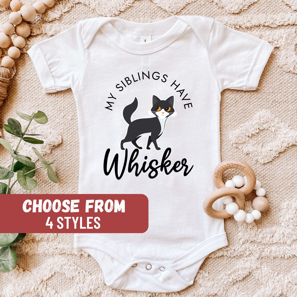 Cat Bodysuit Funny Baby Bodysuit Cat Lover Gift Cute Baby Bodysuit Baby Shower Gift My Siblings Have Whiskers Baby Bodysuit Graphic Tee – Aesthetic Look · Must-Have Style