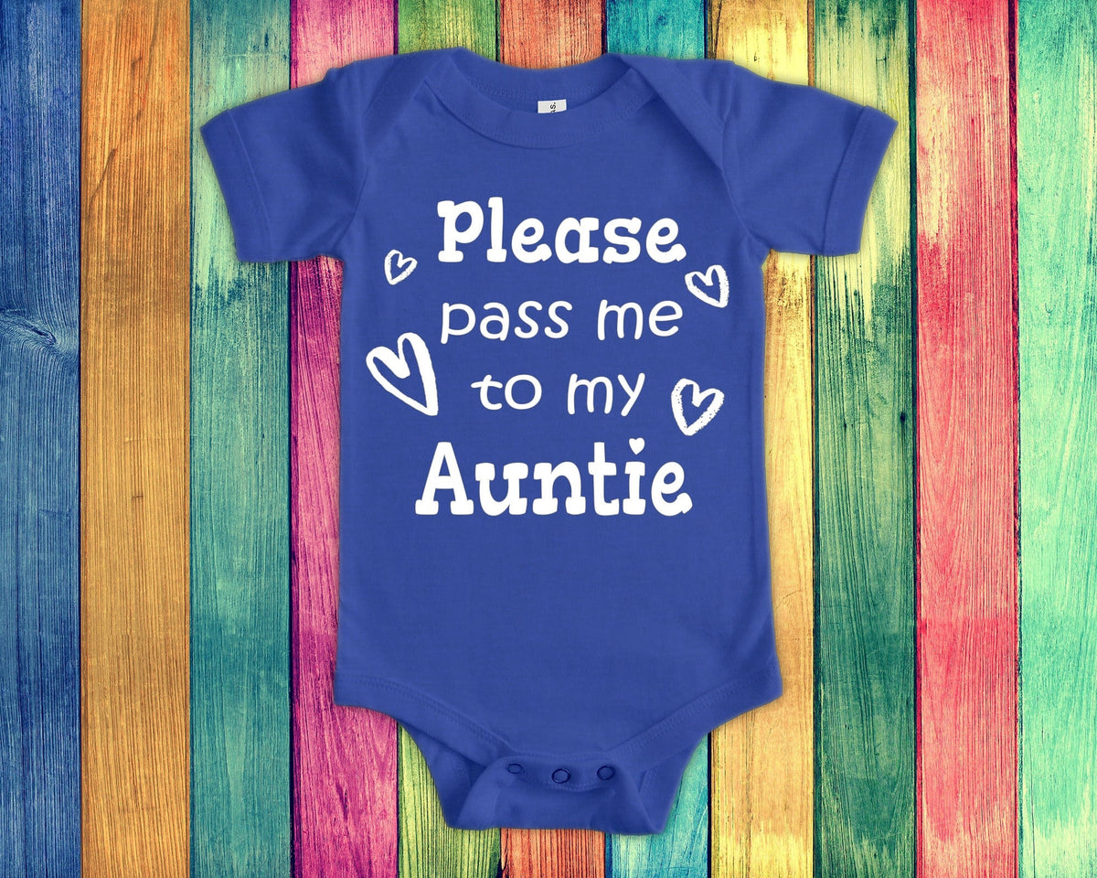 Pass Me To Auntie Cute Aunt Name Baby Bodysuit Tshirt or Toddler Shirt Special Gift or Pregnancy Announcement Graphic Tee – Warm & Stylish · Trending Graphic Apparel