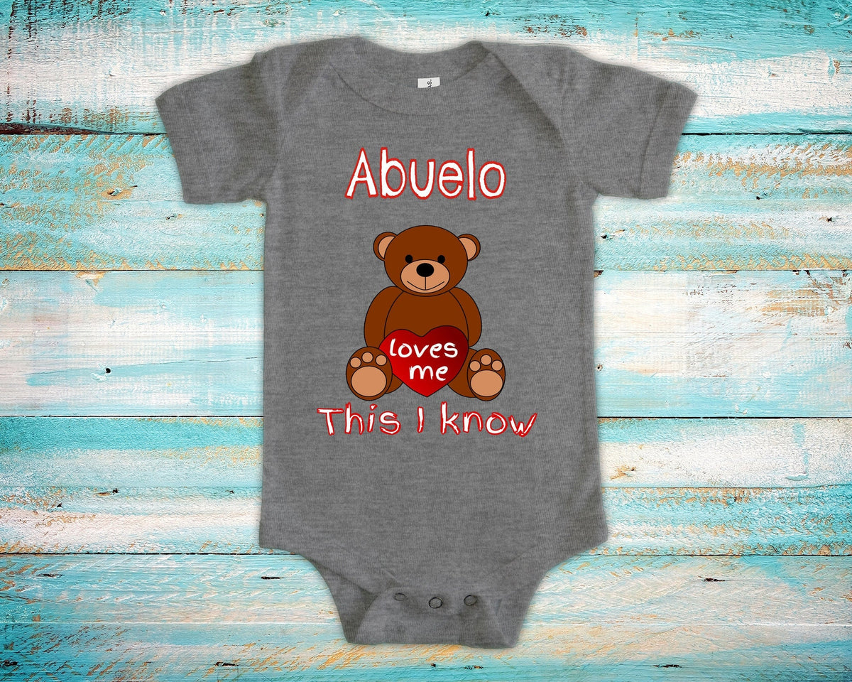 Abuelo Loves Me Cute Grandpa Name Bear Baby Bodysuit Tshirt or Toddler Shirt Spanish Grandfather Gift or Pregnancy Reveal Announcement Graphic Tee – Bold Style · Must-Have Style