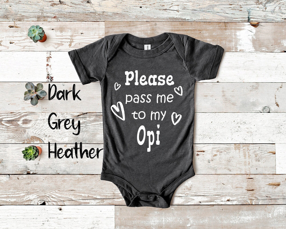 Pass Me To Opi Cute Grandpa Baby Bodysuit Tshirt or Toddler Shirt Germany German Grandfather Gift or Pregnancy Announcement Graphic Tee – Cozy Vibes · High-Quality Print