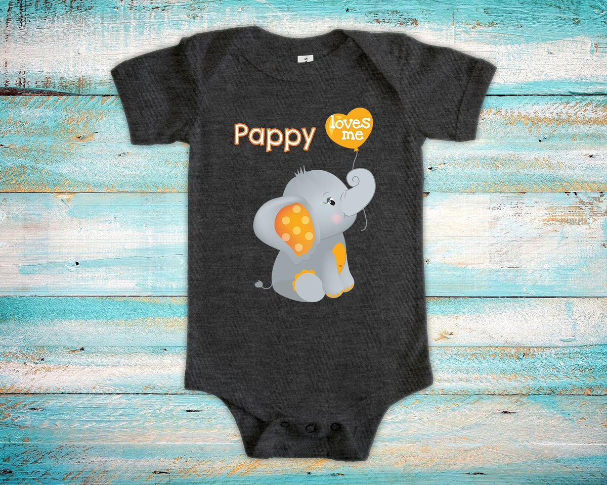 Pappy Loves Me Cute Grandpa Name Elephant Baby Bodysuit Unique Grandfather Gift for Granddaughter or Grandson or Pregnancy Announcement Graphic Tee – Premium Graphic · High-Quality Print