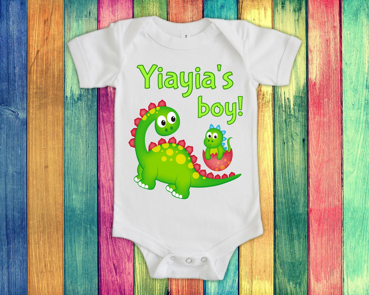 Yiayia39s Boy Cute Grandma Name Dinosaur Baby Bodysuit Tshirt or Toddler Shirt for a Greek Grandmother Gift or Pregnancy Reveal Announcement Graphic Tee – Feel-Good Design · Top Pick For Any Outfit