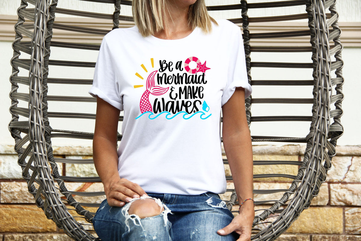 Womens Summer Tops TShirt T Shirt TShirt Tees Holiday Shirt For Women Holiday Top Be A Mermaid Make Waves Graphic Tee – Cozy Vibes · Trending Graphic Apparel