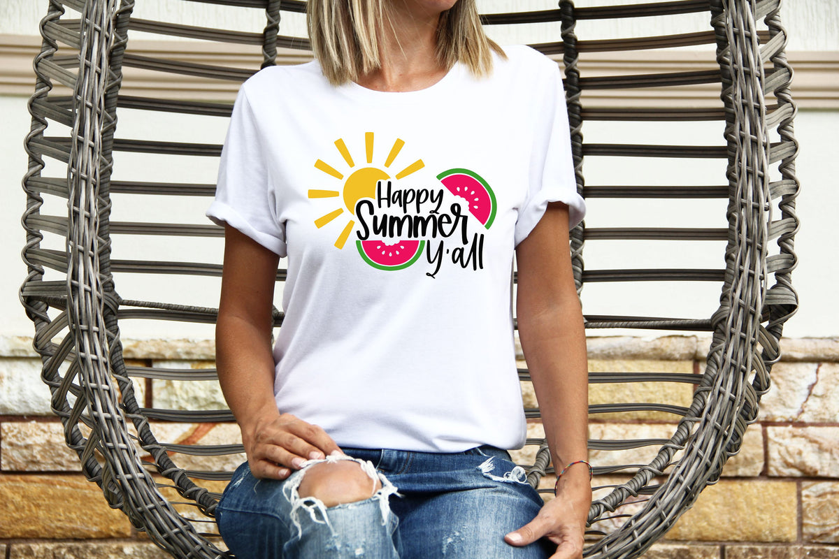 Womens Summer Tops TShirt T Shirt TShirt Tees Holiday Shirt For Women Holiday Top Happy Summer Yall Graphic Tee – Soft Feel · Perfect For Daily Wear